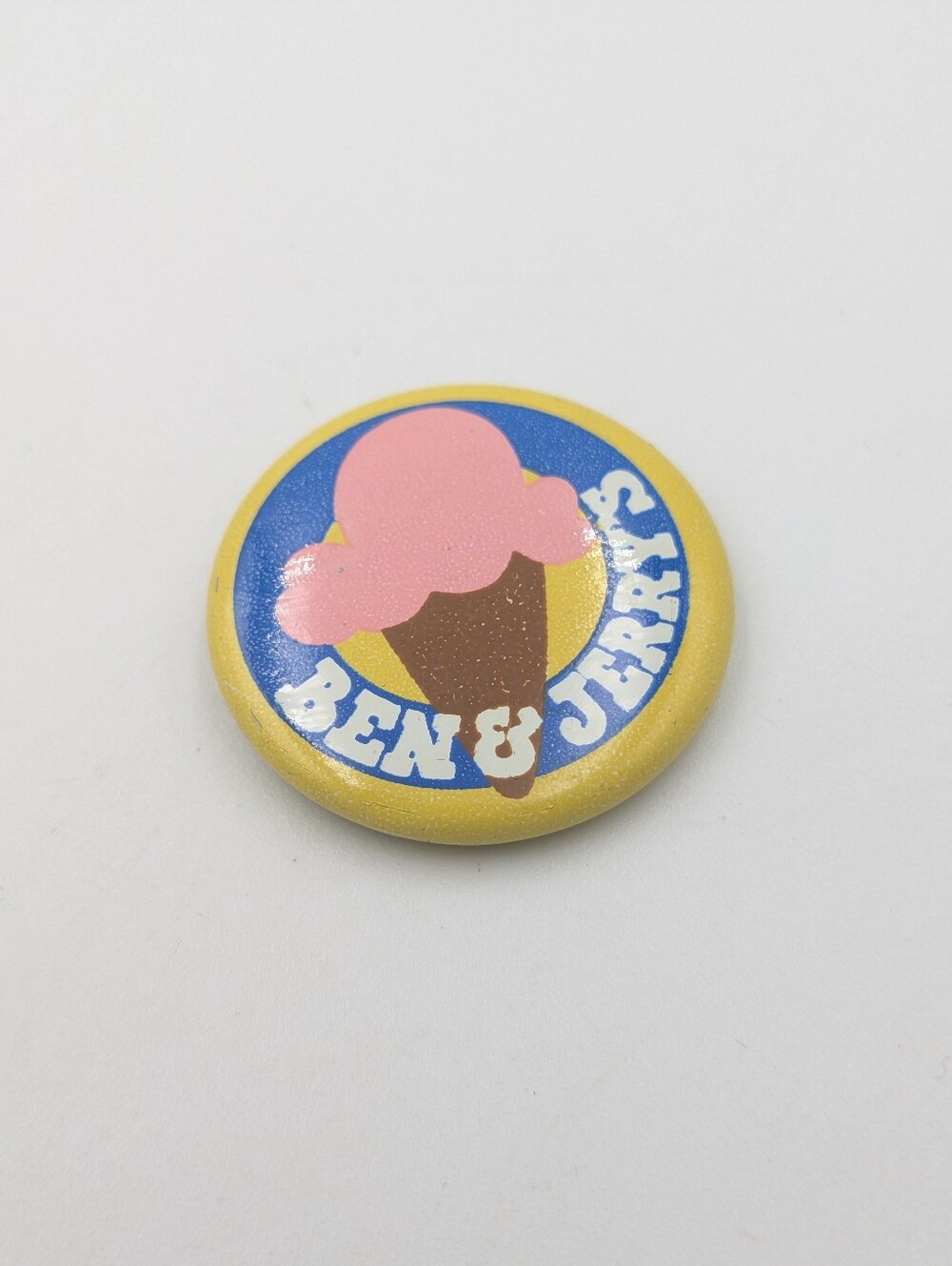 Vintage 1980s Original Ben & Jerry's Pin Button Ice Cream Advertising